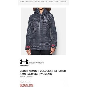 UNDER ARMOUR W Large COLDGEAR INFRARED KYMERA Striped JACKET Snow Ski Gorpcore